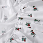 Nautica - Flannel brushed queen-size bed sheets set, soft and cozy, home decoration (Penguin Toss Twin)